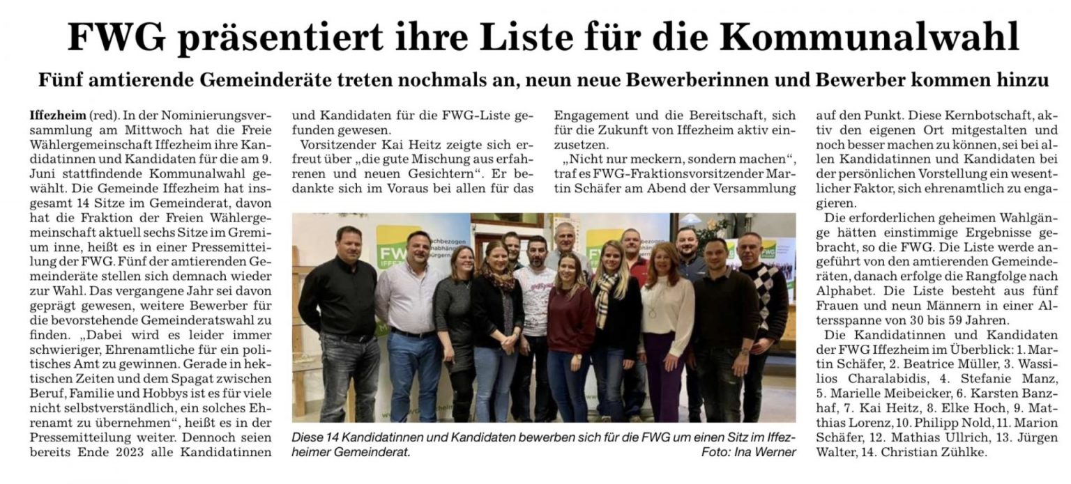 Gemeinderatswahl Iffezheim 2024